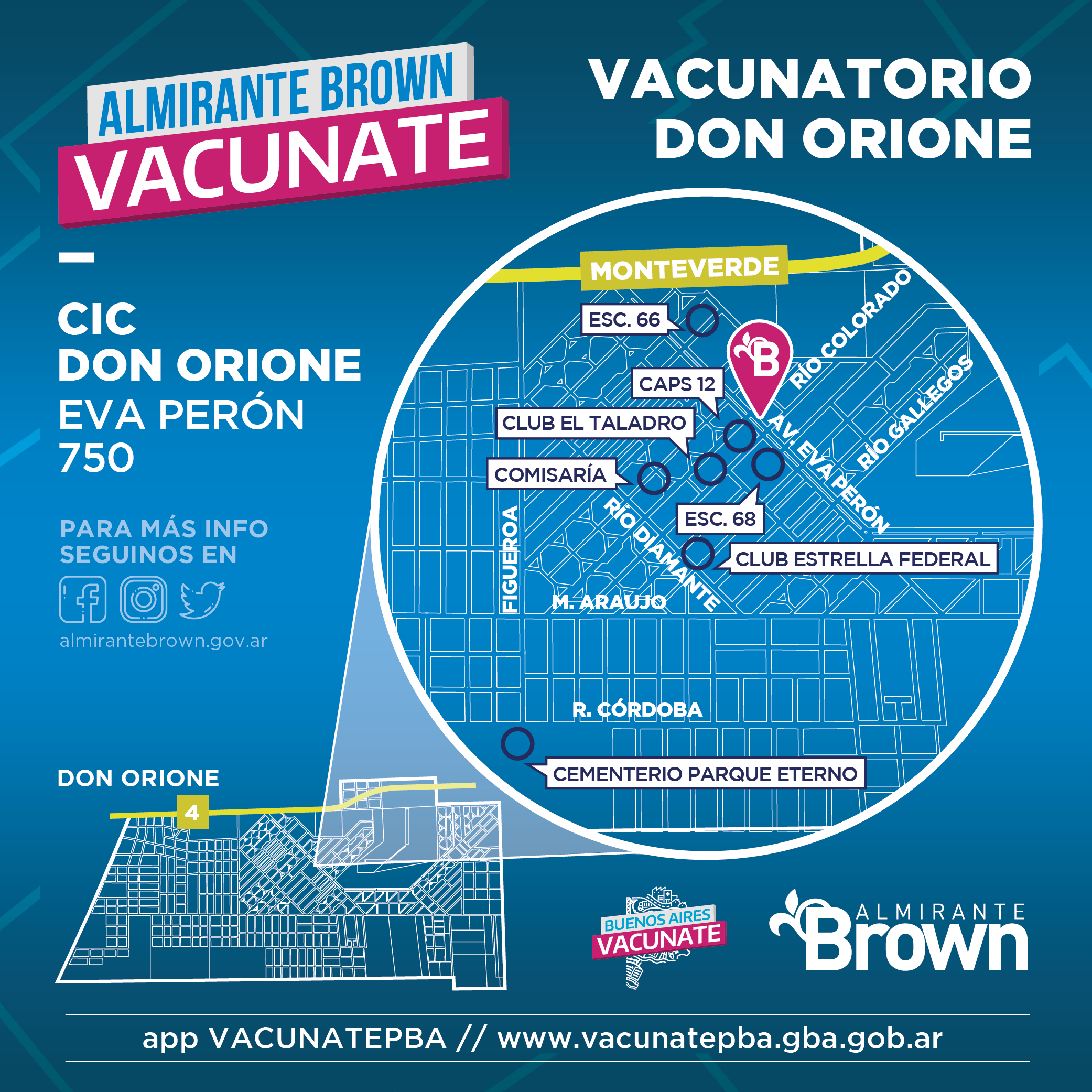 Mapa vacunatorio en Don Orione